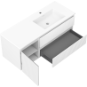 Mexen Rivel Badezimmerschrank 120 cm mit Waschbecken Otis rechts, 2S, 1T, geriffelt, weiß matt - 91A23-12047-3-BBFFF01-W18P01