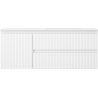 Mexen Rivel Badezimmerschrank 120 cm mit Waschbecken Otis rechts, 2S, 1D, geriffelt, weiß matt - 91A23-12047-3-BBFFF01-W18P01