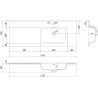 Mexen Rivel Badezimmerschrank 120 cm mit Waschbecken Otis rechts, 2S, 1D, geriffelt, weiß matt - 91A23-12047-3-BBFFF01-W18P01