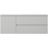 Mexen Rivel Badezimmerschrank 120 cm mit Waschbecken Otis rechts, 2S, 1D, gerillt, grau/weiß matt