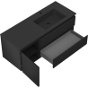 Mexen Rivel Badezimmerschrank 120 cm mit Waschbecken Otis rechts, 2S, 1D, gerillt, schwarz matt - 91A23-12047-3-BBFFF71-W18P71