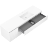 Mexen Rivel 160 cm Badezimmerschrank mit rechter Otis-Waschtisch, 2S, 1D, gerillt, weiß matt - 91A23-16047-3-BBFFF01-W18P01