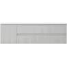 Mexen Rivel Badezimmerschrank 160 cm mit Waschbecken Otis rechts, 2S, 1D, gerillt, grau/weiß matt