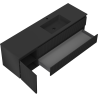 Mexen Rivel Badezimmerschrank 160 cm mit Waschbecken Otis rechts, 2S, 1D, geriffelt, schwarz matt - 91A23-16047-3-BBFFF71-W18P71