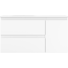 Mexen Orio Badezimmerschrank 90 cm mit Waschbecken Vela links, 2S, 1D, weiß matt - 91A13-09047-3-BBFFFF01-W23L01