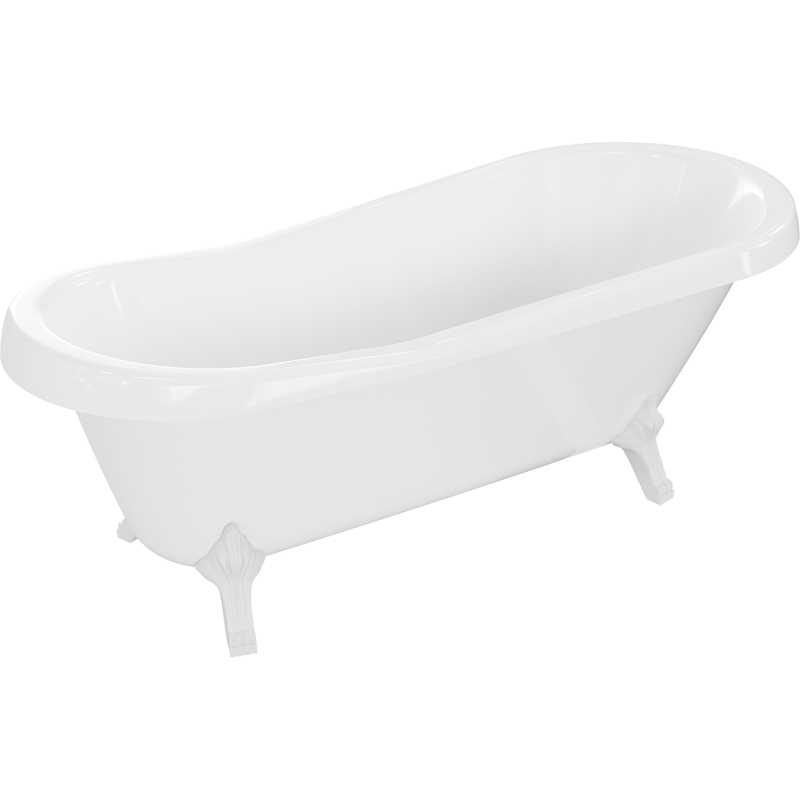 Mexen Retro freistehende Badewanne 170 x 75 cm, weiß, weiße Beine - 53251707500-20