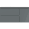 Mexen Orio Badezimmerschrank 90 cm mit Vela Waschbecken links, 2S, 1D, grafit matt/weiß matt - 91A13-09047-3-BBFFF66-W23L01