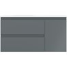 Mexen Orio Badezimmerschrank 90 cm mit Waschbecken Vela links, 2S, 1T, Grafit matt/Weiß matt - 91A13-09047-3-BBFFF66-W23L01