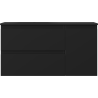Mexen Orio Badezimmerschrank 90 cm mit Waschbecken Vela links, 2S, 1T, Schwarz matt - 91A13-09047-3-BBFFF71-W23L71