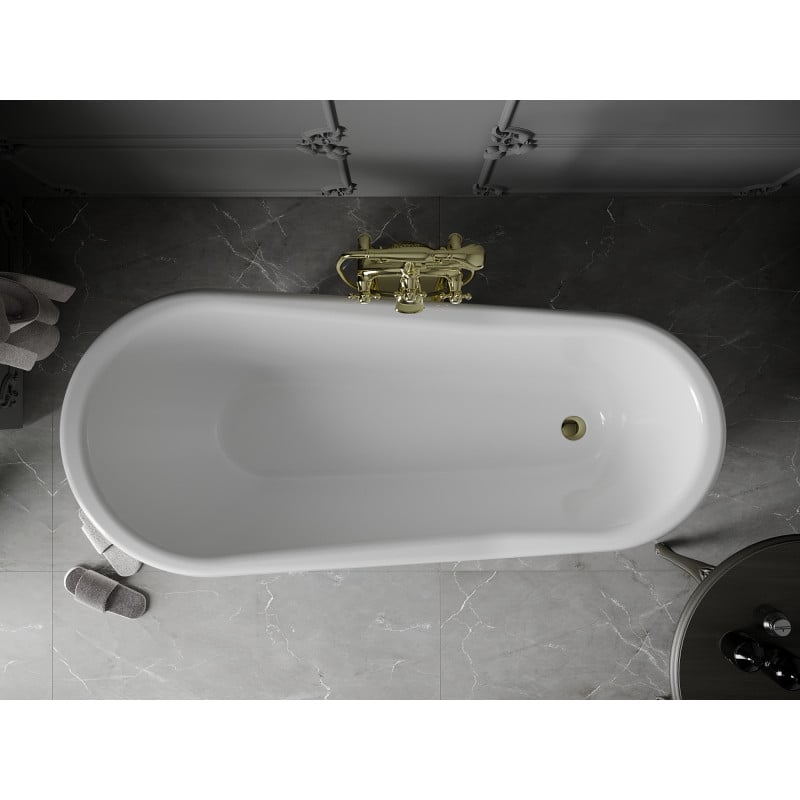 Mexen Retro Freistehende Badewanne 170 x 75 cm, weiß, goldene Füße - 53251707500-50