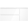 Mexen Orio Badezimmerschrank 100 cm mit Waschbecken Vela links, 2S, 1T, weiß glänzend - 91A13-10047-3-BBFFF00-W23L00