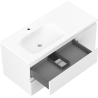 Mexen Orio 100 cm Badezimmer-Unterschrank mit linkem Waschbecken Vela, 2S, 1T, weiß matt - 91A13-10047-3-BBFFFF01-W23L01