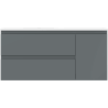 Mexen Orio Badezimmerschrank 100 cm mit Waschbecken Vela links, 2S, 1D, Graphit matt/Weiß matt - 91A13-10047-3-BBFFF66-W23L01