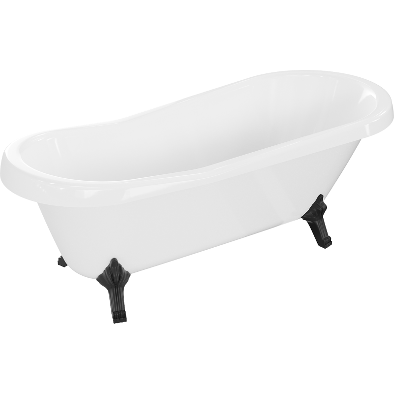 Mexen Retro freistehende Badewanne 170 x 75 cm, weiß, schwarze Beine - 53251707500-70