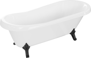 Mexen Retro freistehende Badewanne 170 x 75 cm, weiß, schwarze Beine - 53251707500-70