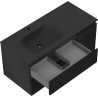 Mexen Orio Badezimmerschrank 100 cm mit Waschtisch Vela links, 2S, 1D, schwarz matt - 91A13-10047-3-BBFFF71-W23L71