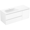 Mexen Orio Badezimmerschrank 120 cm mit linkem Waschbecken Vela, 2S, 1D, weiß matt - 91A13-12047-3-BBFFFF01-W23L01