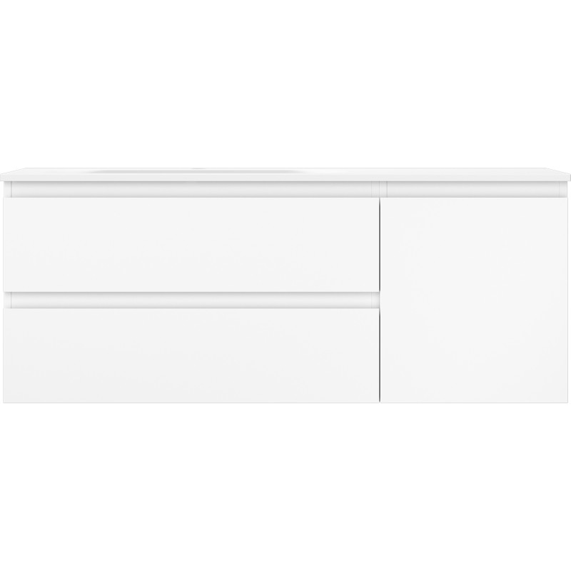 Mexen Orio Badezimmer-Schrank 120 cm mit Waschbecken Vela links, 2S, 1T, weiß matt - 91A13-12047-3-BBFFFF01-W23L01
