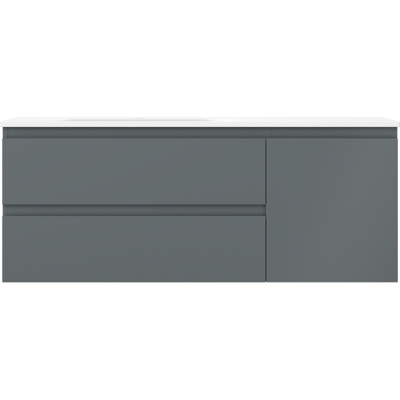 Mexen Orio Badezimmerschrank 120 cm mit Waschbecken Vela links, 2S, 1D, grafit matt/weiß matt - 91A13-12047-3-BBFFF66-W23L01