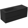 Mexen Orio Badezimmerschrank 120 cm mit Waschbecken Vela links, 2S, 1T, schwarz matt - 91A13-12047-3-BBFFF71-W23L71