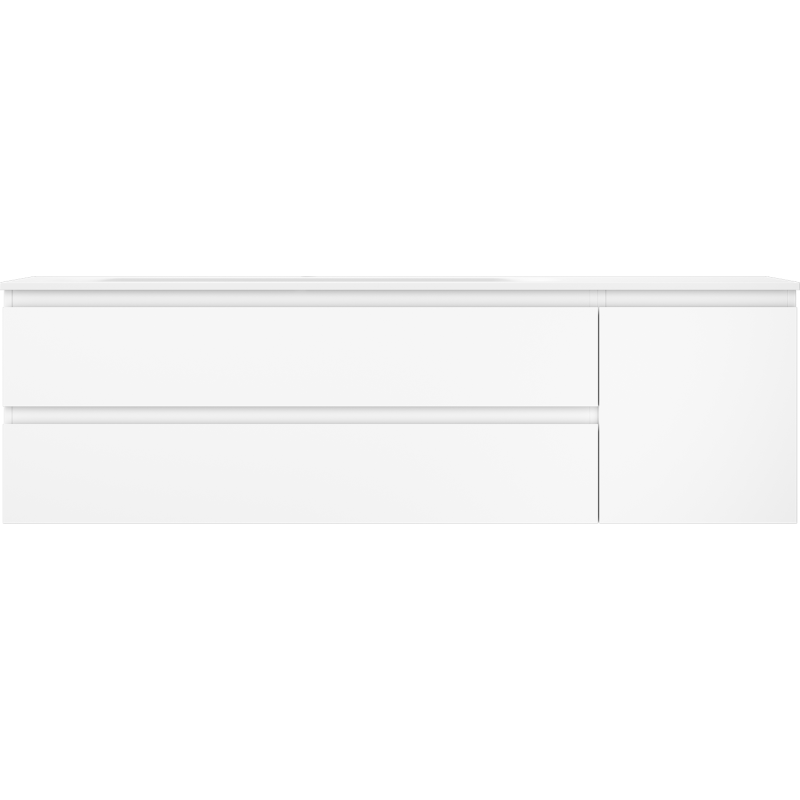 Mexen Orio Badezimmerschrank 160 cm mit Waschbecken Vela links, 2S, 1D, weiß matt - 91A13-16047-3-BBFFFF01-W23L01