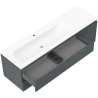 Mexen Orio 160 cm Badezimmerunterschrank mit linker Vela Waschbecken, 2S, 1T, matt graphit/weiß - 91A13-16047-3-BBFFF66-W23L01