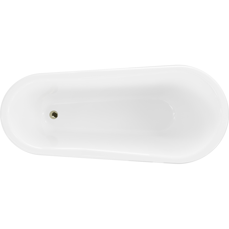 Mexen Retro freistehende Badewanne 170 x 75 cm, weiß/schwarz, goldene Füße - 53251707575-50