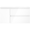 Mexen Orio 90 cm Badezimmerunterschrank mit Waschbecken Vela rechts, 2S, 1D, weiß glänzend - 91A13-09047-3-BBFFF00-W23P00