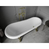 Mexen Retro freistehende Badewanne 170 x 75 cm, weiß/schwarz, goldene Füße - 53251707575-50
