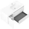 Mexen Orio Badezimmerschrank 90 cm mit Waschbecken Vela rechts, 2S, 1T, Weiß Matt - 91A13-09047-3-BBFFFF01-W23P01