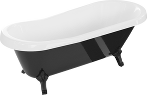 Mexen Retro freistehende Badewanne 170 x 75 cm, weiß/schwarz, schwarze Beine - 53251707575-70