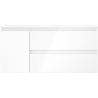 Mexen Orio Badezimmerschrank 100 cm mit Waschbecken Vela rechts, 2S, 1T, weiß glänzend - 91A13-10047-3-BBFFF00-W23P00