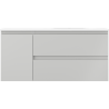Mexen Orio Badezimmerschrank 100 cm mit Waschbecken Vela rechts, 2S, 1D, grau matt/weiß matt - 91A13-10047-3-BBFFF62-W23P01
