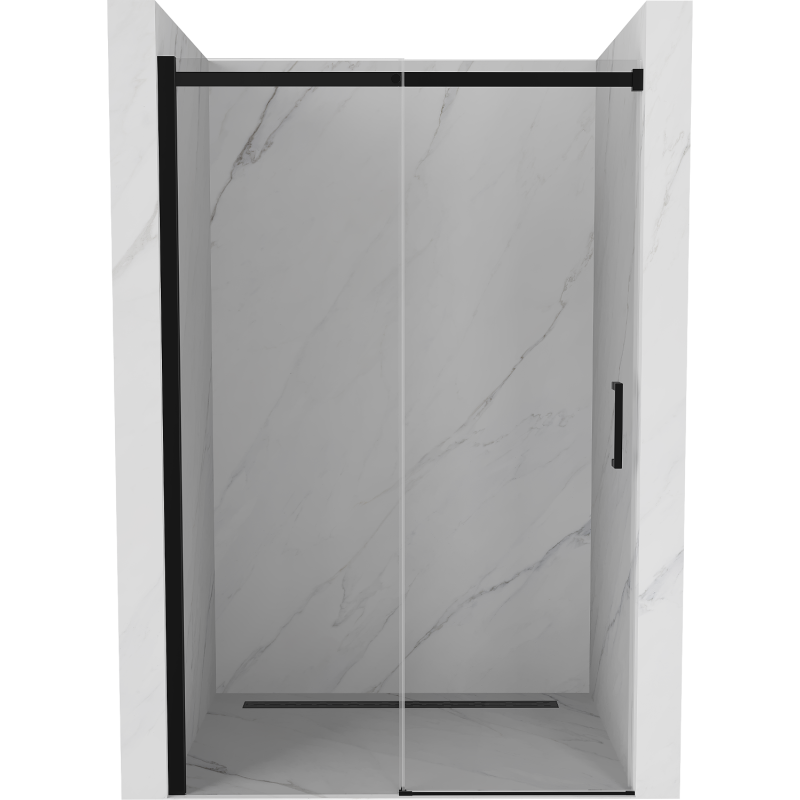 Mexen Omega schiebetür Duschwand 120 cm, transparent, schwarz - 825-120-000-70-00