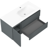 Mexen Orio 100 cm Badezimmerschrank mit Waschbecken Vela rechts, 2S, 1D, grafit matt/weiß matt - 91A13-10047-3-BBFFF66-W23P01