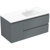 Mexen Orio 100 cm Badezimmerschrank mit Waschbecken Vela rechts, 2S, 1D, grafit matt/weiß matt - 91A13-10047-3-BBFFF66-W23P01