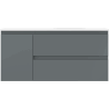 Mexen Orio 100 cm Badezimmerschrank mit Waschbecken Vela rechts, 2S, 1D, grafit matt/weiß matt - 91A13-10047-3-BBFFF66-W23P01