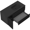 Mexen Orio Badezimmerschrank 100 cm mit Waschbecken Vela rechts, 2S, 1T, schwarz matt - 91A13-10047-3-BBFFF71-W23P71