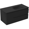 Mexen Orio Badezimmerschrank 100 cm mit Waschbecken Vela rechts, 2S, 1T, schwarz matt - 91A13-10047-3-BBFFF71-W23P71