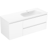 Mexen Orio Badezimmerschrank 120 cm mit Waschbecken Vela rechts, 2S, 1D, weiß matt - 91A13-12047-3-BBFFFF01-W23P01