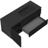 Mexen Orio Badezimmerschrank 120 cm mit Waschbecken Vela rechts, 2S, 1D, schwarz matt - 91A13-12047-3-BBFFF71-W23P71