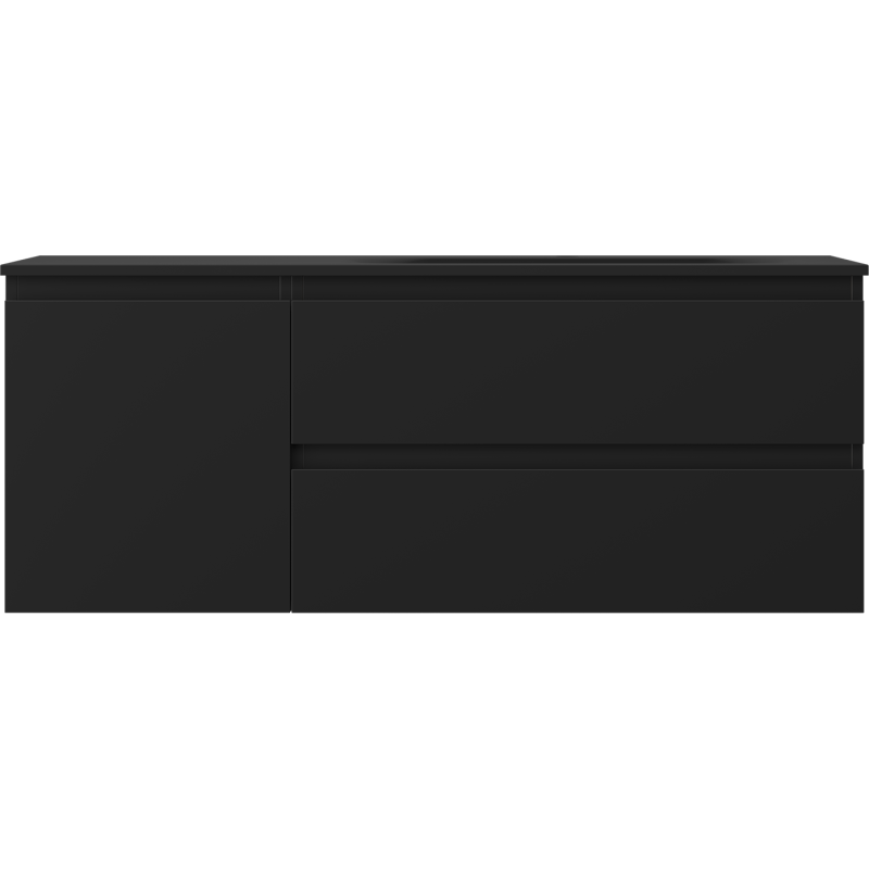 Mexen Orio Badezimmermöbel 120 cm mit Waschtisch Vela rechts, 2S, 1T, schwarz matt - 91A13-12047-3-BBFFF71-W23P71