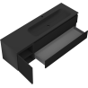 Mexen Orio Badezimmerschrank 160 cm mit Waschbecken Vela rechts, 2S, 1D, Schwarz Matt - 91A13-16047-3-BBFFF71-W23P71