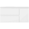 Mexen Rivel Badezimmerschrank 90 cm mit Waschbecken Vela links, 2S, 1D, gerillt, weiß matt - 91A23-09047-3-BBFFF01-W23L01