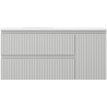 Mexen Rivel Badezimmerschrank 100 cm mit Waschbecken Vela links, 2S, 1D, geriffelt, grau matt/weiß matt