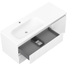 Mexen Rivel 120 cm Badezimmerschrank mit linkem Vela Waschbecken, 2S, 1D, gerillt, weiß matt - 91A23-12047-3-BBFFF01-W23L01
