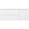Mexen Rivel 120 cm Badezimmerschrank mit linkem Vela Waschbecken, 2S, 1D, gerillt, weiß matt - 91A23-12047-3-BBFFF01-W23L01