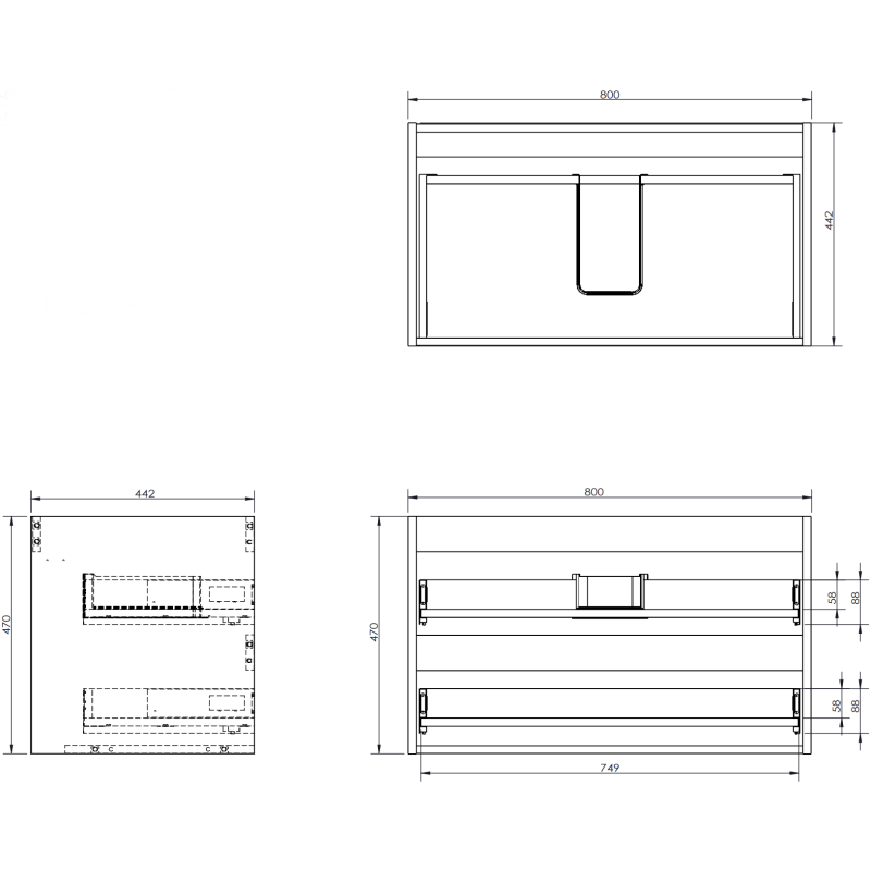 Mexen Rivel Badezimmerschrank 120 cm mit Waschbecken Vela links, 2S, 1D, geriffelt, graphit/weiß matt