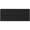 Mexen Rivel Badezimmerschrank 120 cm mit Waschbecken Vela links, 2S, 1D, gerillt, schwarz matt - 91A23-12047-3-BBFFF71-W23L71