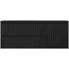 Mexen Rivel Badezimmerschrank 120 cm mit Waschtisch Vela links, 2S, 1T, geriffelt, Schwarz matt - 91A23-12047-3-BBFFF71-W23L71